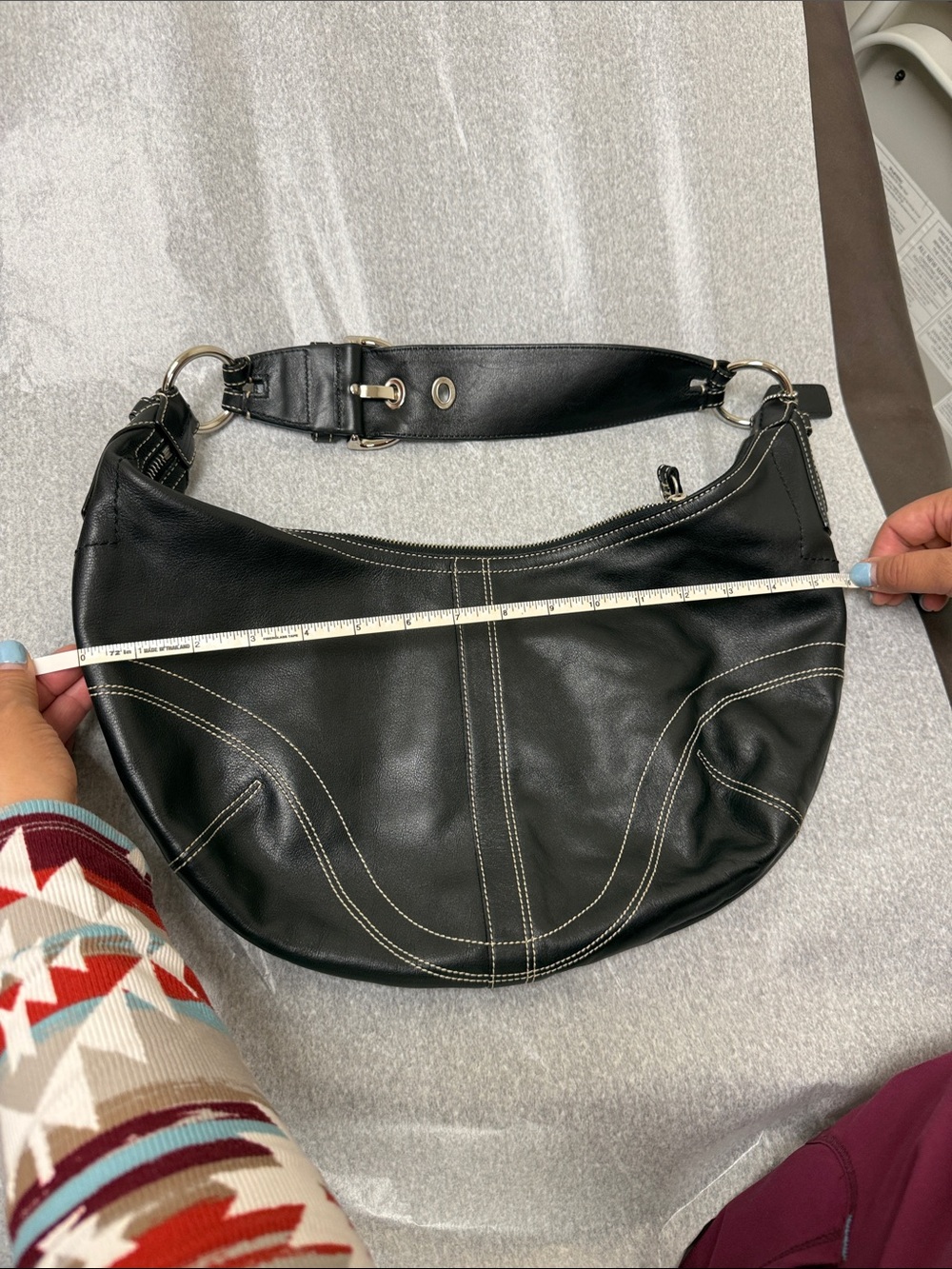 Vintage Y2K Coach Leather Soho Medium Hobo Shoulder Bag Black - Picture 5 of 13